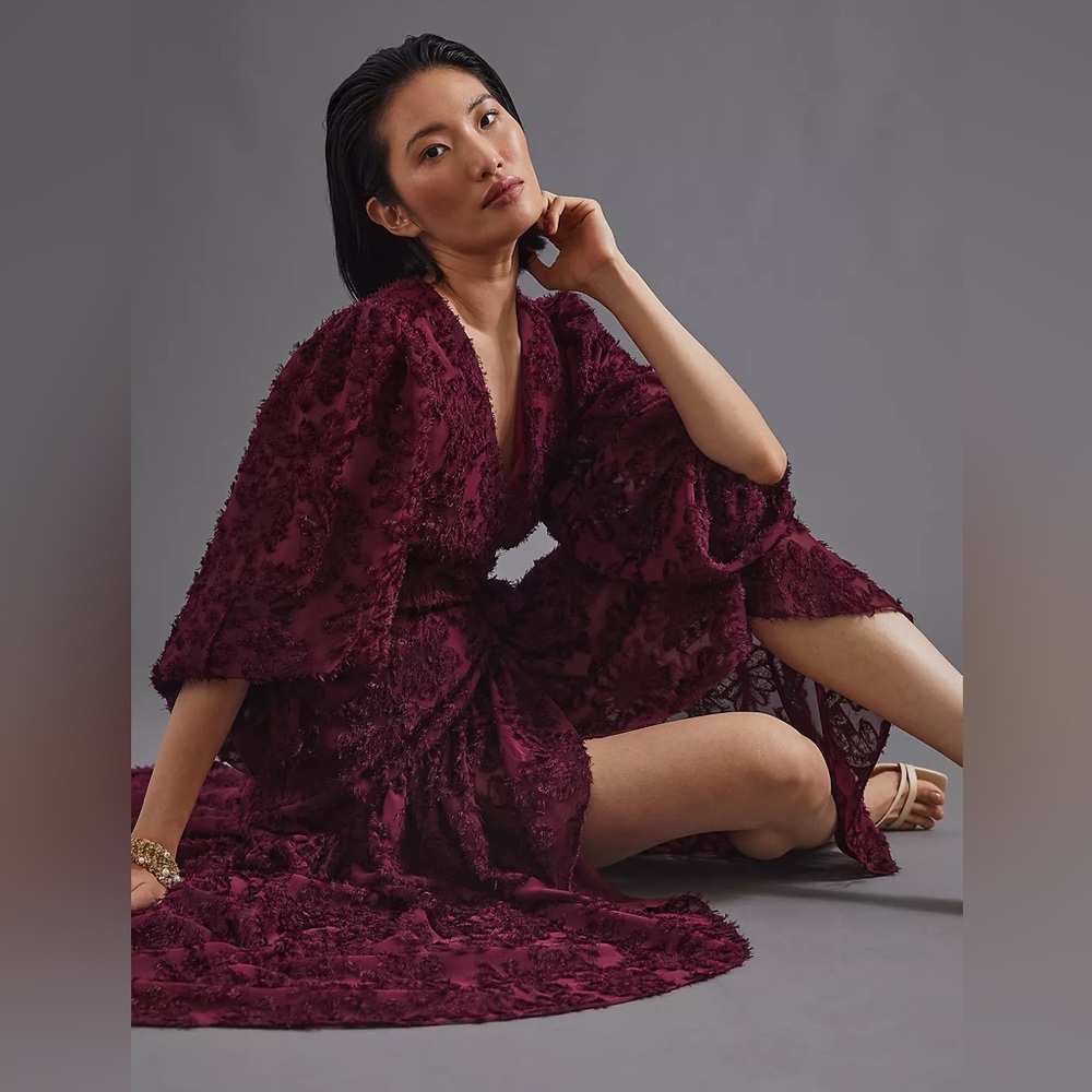 Anthropologie Rosa Floral Wrap Maxi Dress